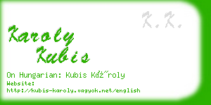 karoly kubis business card